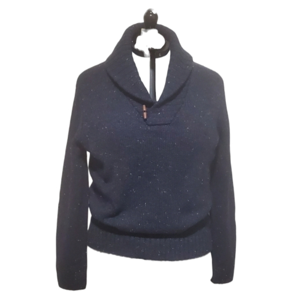 Men's Sweater With Elbow Pads in Deep Blue
